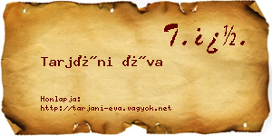 Tarjáni Éva névjegykártya
